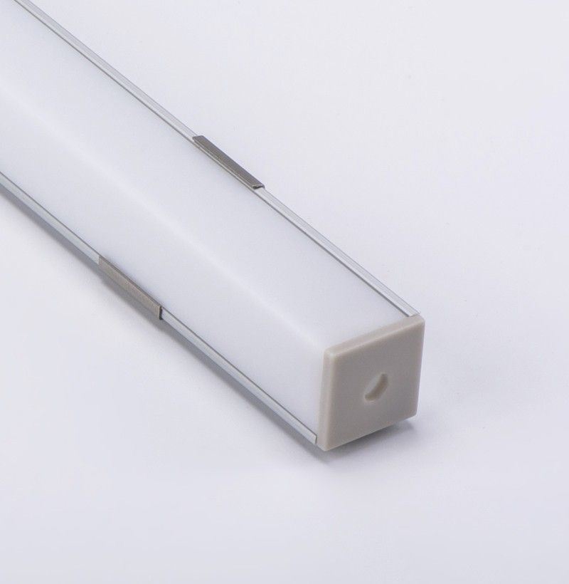 Alu3030 Square Aluminium Extrusion Profile Corner Mounted LED Profiles with Opal Diffuser