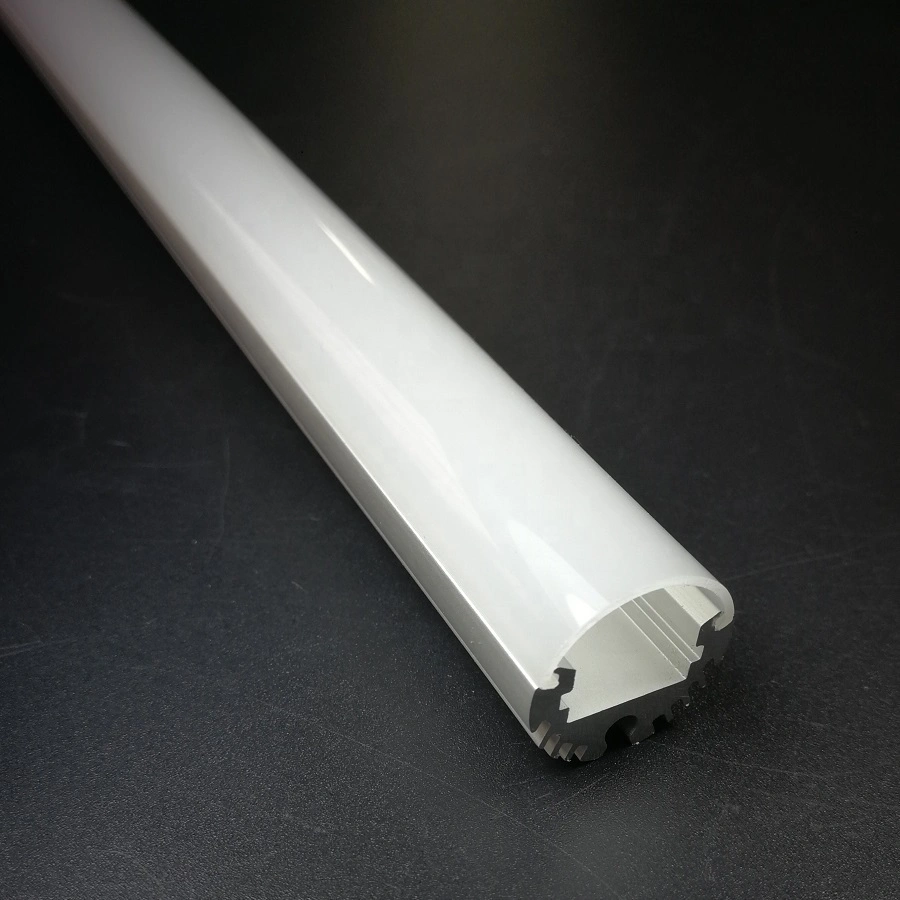 20mm Diameter LED Aluminium 2 Metre Round Profile Frosted Lid