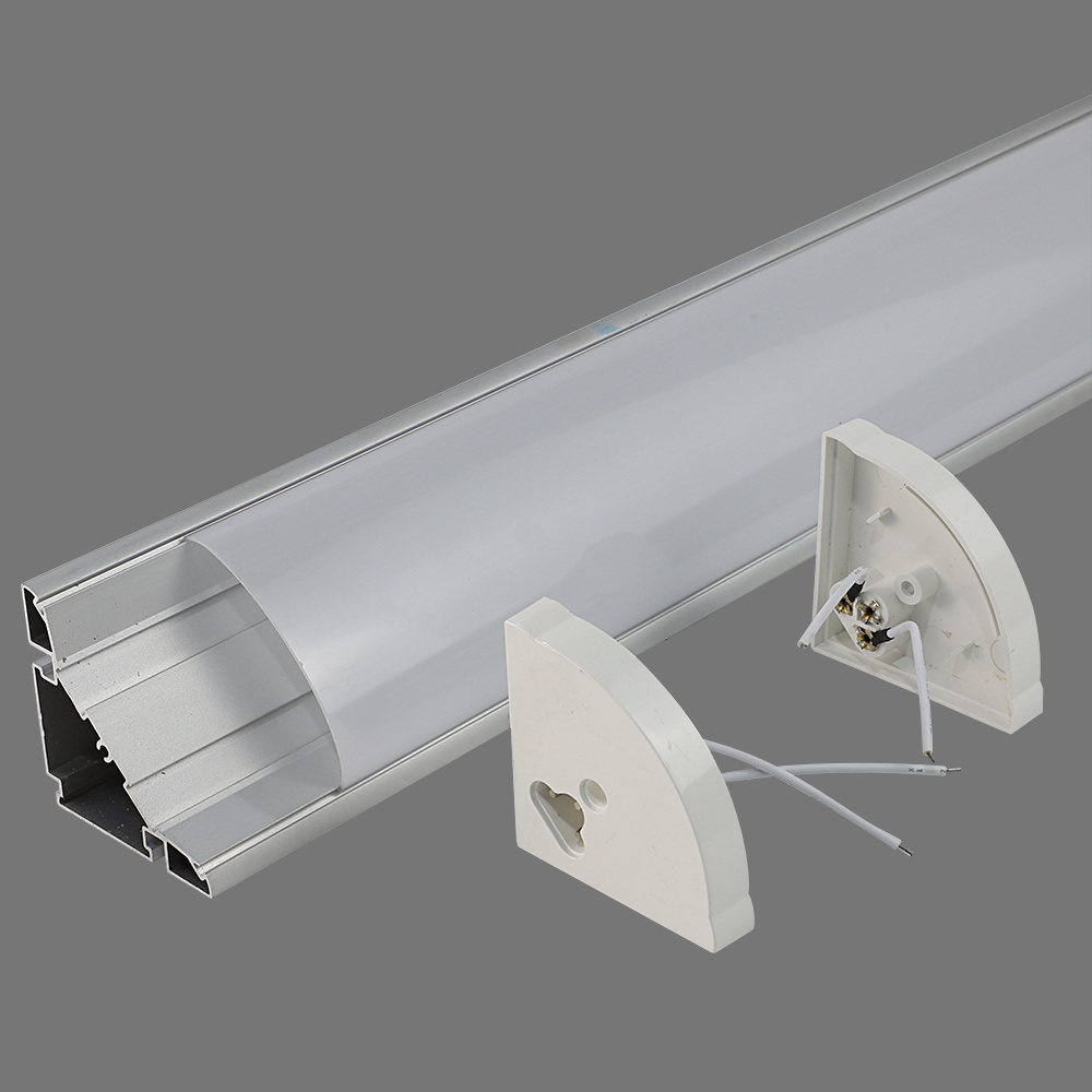 Empty Tri-Proof LED Light Fixtures Aluminum Profile with PC Diffuser Housing LED Tri Proof Light