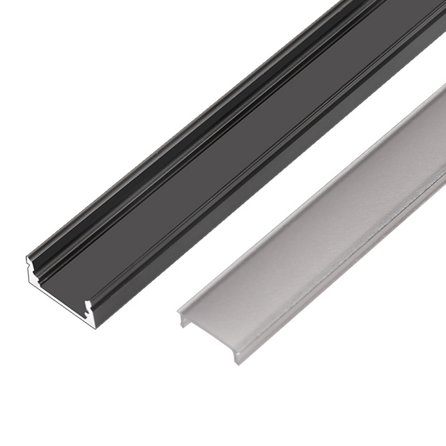 Aluminum Profile 17.28mm Black Extrusion LED Profile with Black Diffuser