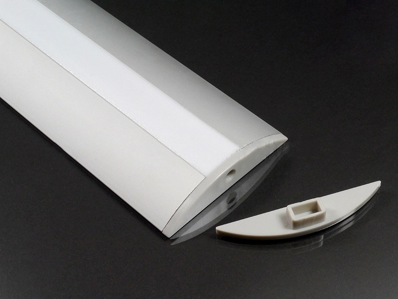 57*10mm Flat Surface Mount LED Profile for LED Strip - Aluminium LED Channel with Clip-in Diffuser + End Caps + Mounting Clips