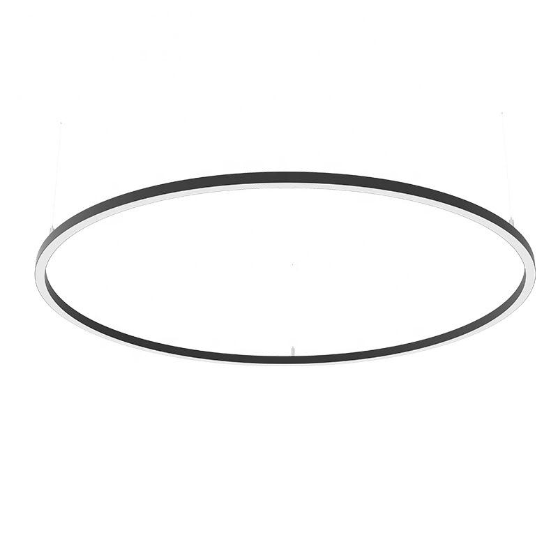 Circle Aluminum LED Extrusion in Black Ring LED Profile for Pendant Office Lightings
